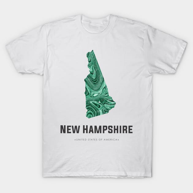 New Hampshire state map abstract green T-Shirt by StudioGrafiikka